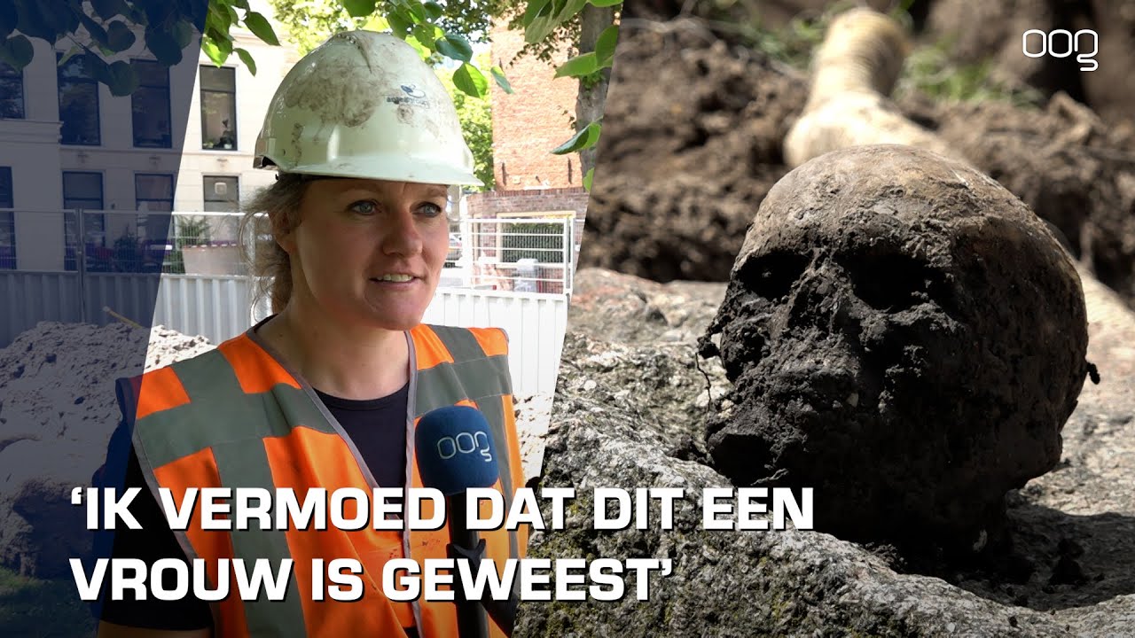Archeologische vondsten op het Martinikerkhof: 'Ik vermoed dat dit een vrouw is geweest'