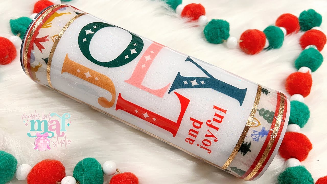Full Waterslide Wrap Christmas Tumbler Tutorial