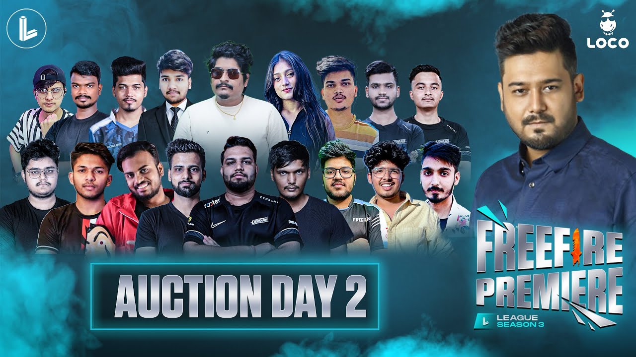 FREEFIRE PREMIERE LEAGUE S3 | AUCTION DAY 2 #gyangaming #lokeshgamer #jonty #fozyajay #tsgritik