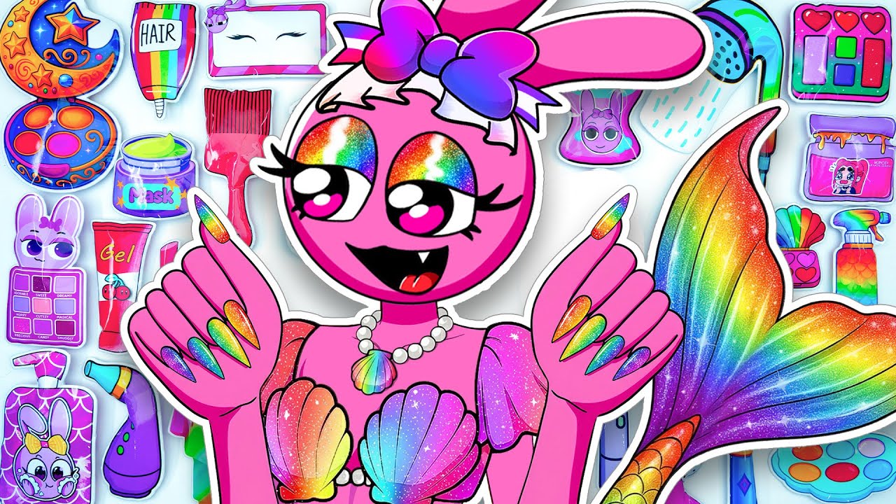 💖Paper DIY💖 Incredibox Sprunki Pinki Mermaid Cute Skincare + Makeup Blind Bag Unboxing ASMR