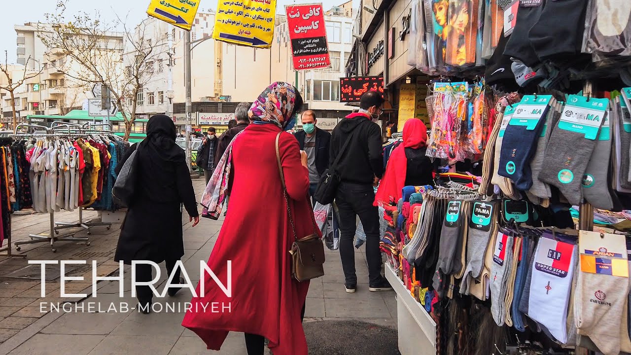 TEHRAN 2021- Walking from Enghelab Sq to Moniriyeh Sq / تهران