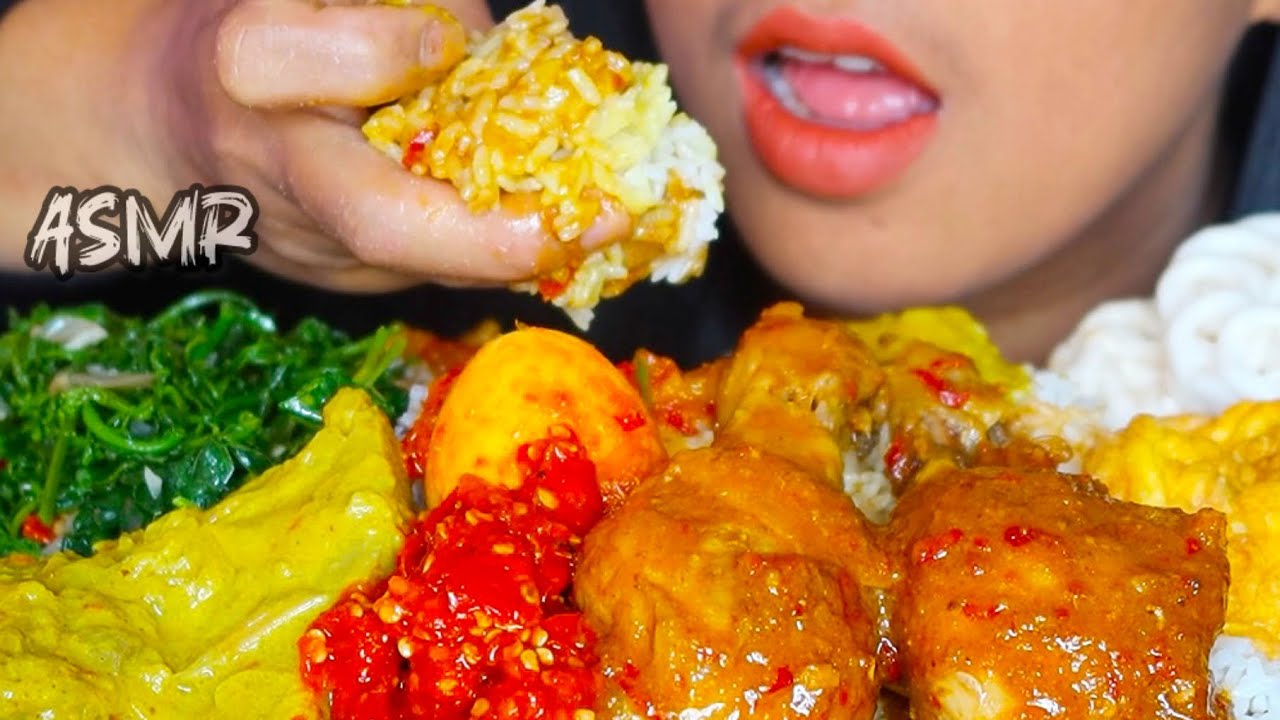 ASMR NASI PADANG RENDANG AYAM ||ASMR EATING FOOD MUKBANG SPICY ||MUKBANG INDONESIA #ASMR #asmrsounds