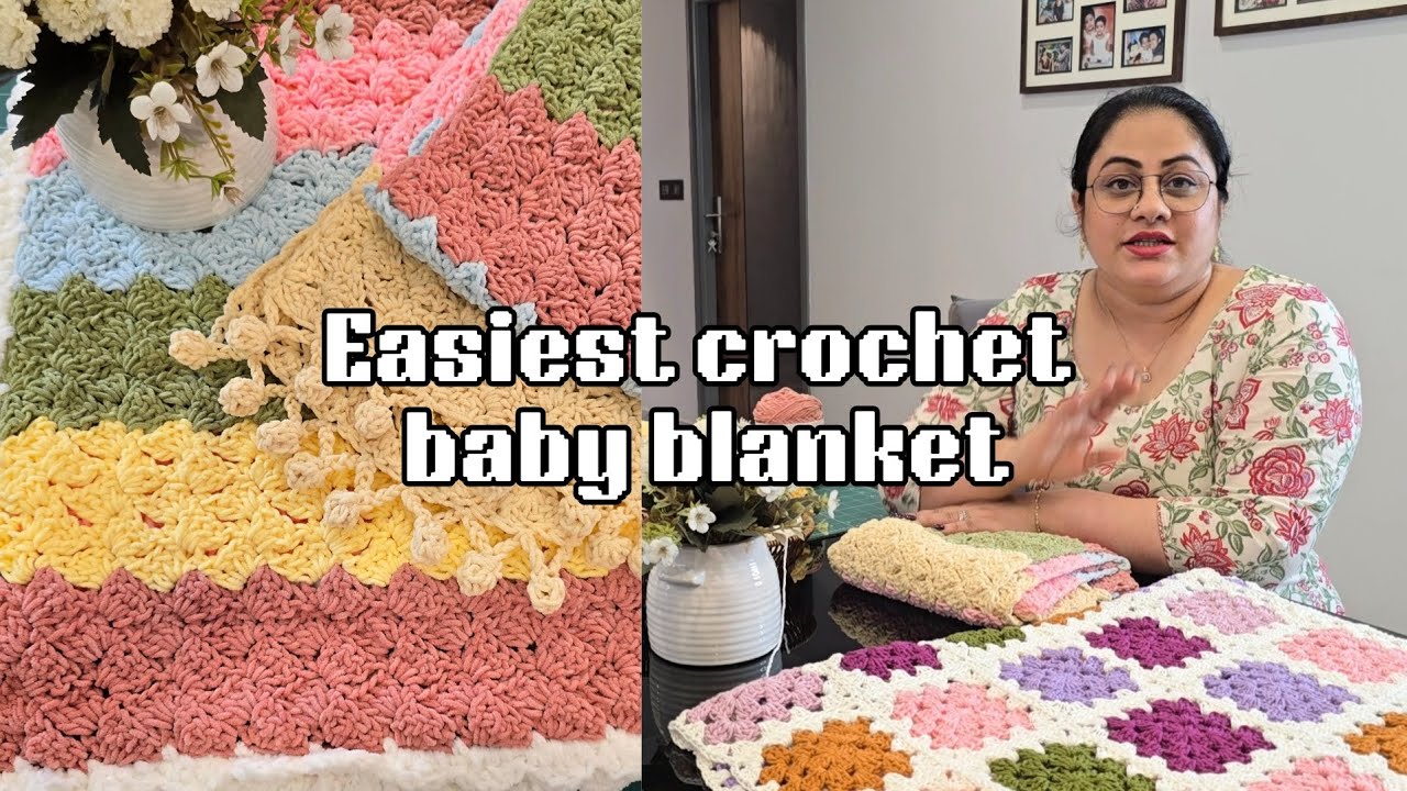 Easy crochet pattern /baby blanket/Dini Shajohn/crochet /easy pattern 