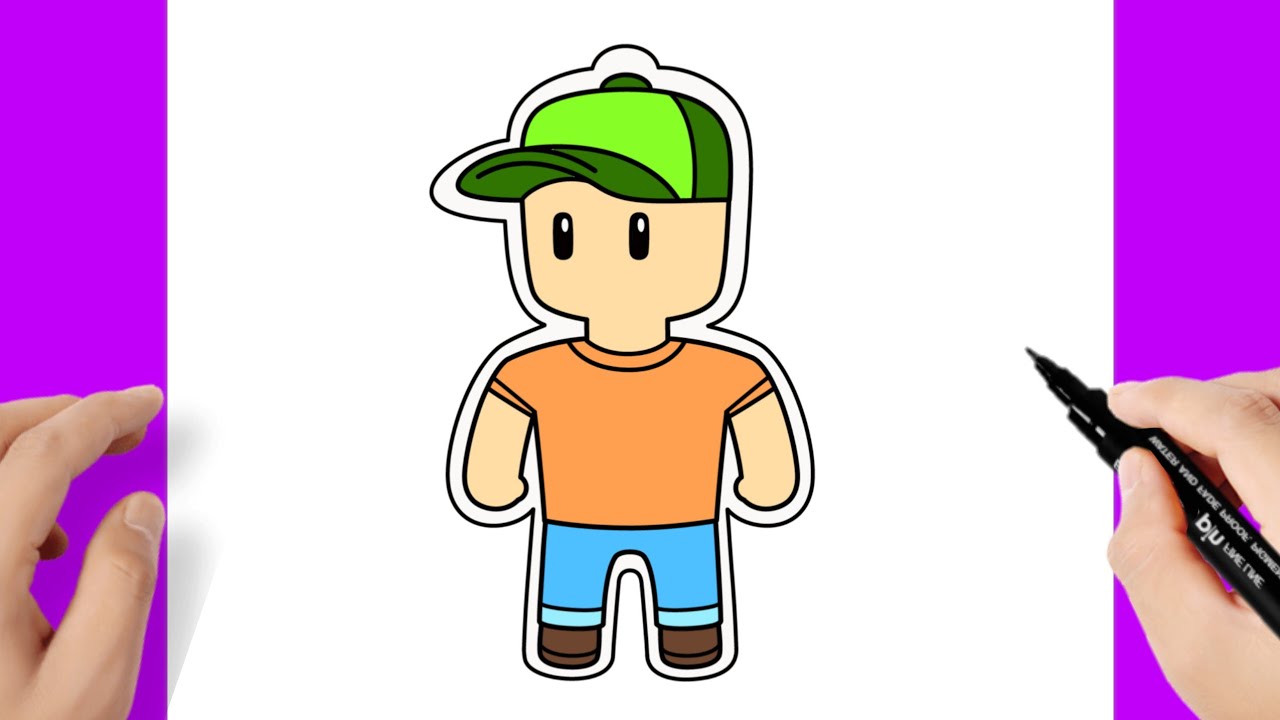 Como dibujar STICKER GUY de Stumble Guys