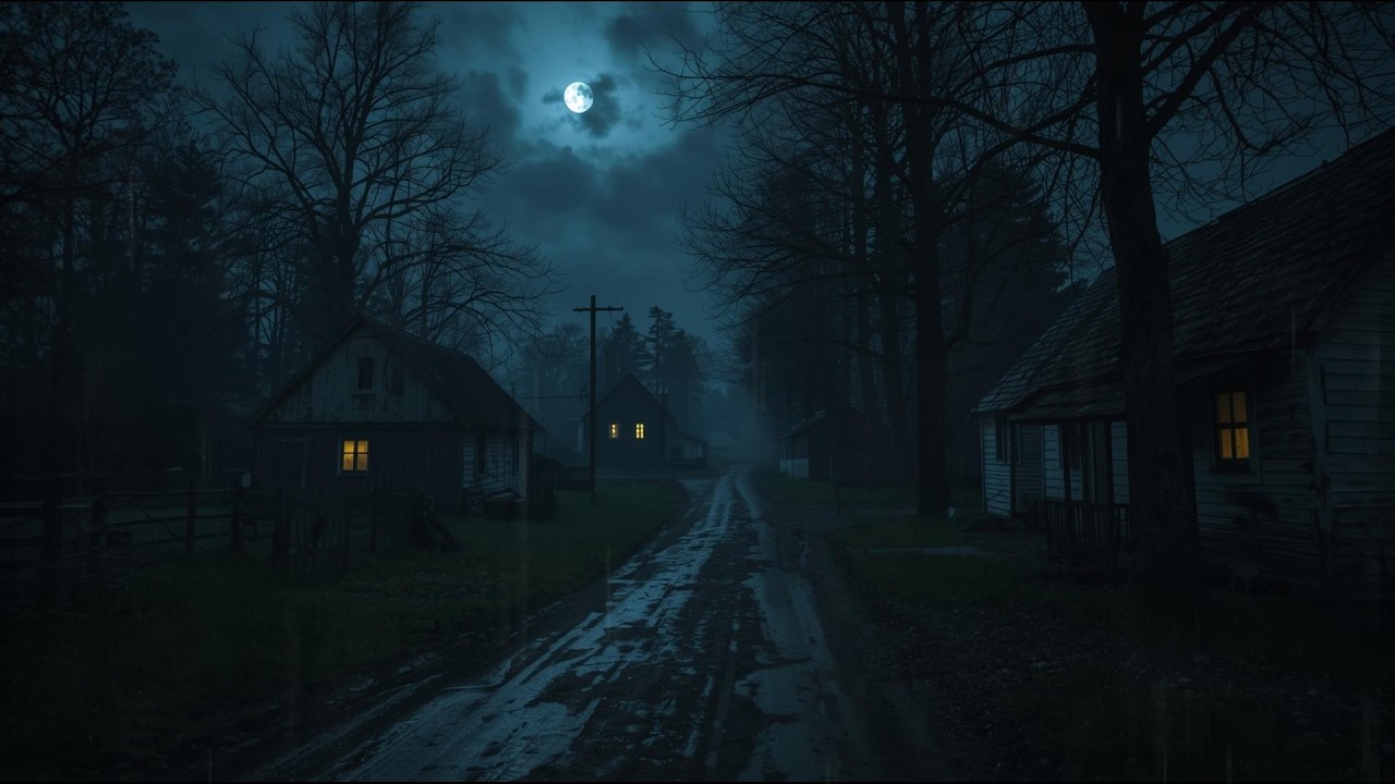 Soft Rain Under Moonlight | Relaxation and Night Calm Ambience Quiet Rural