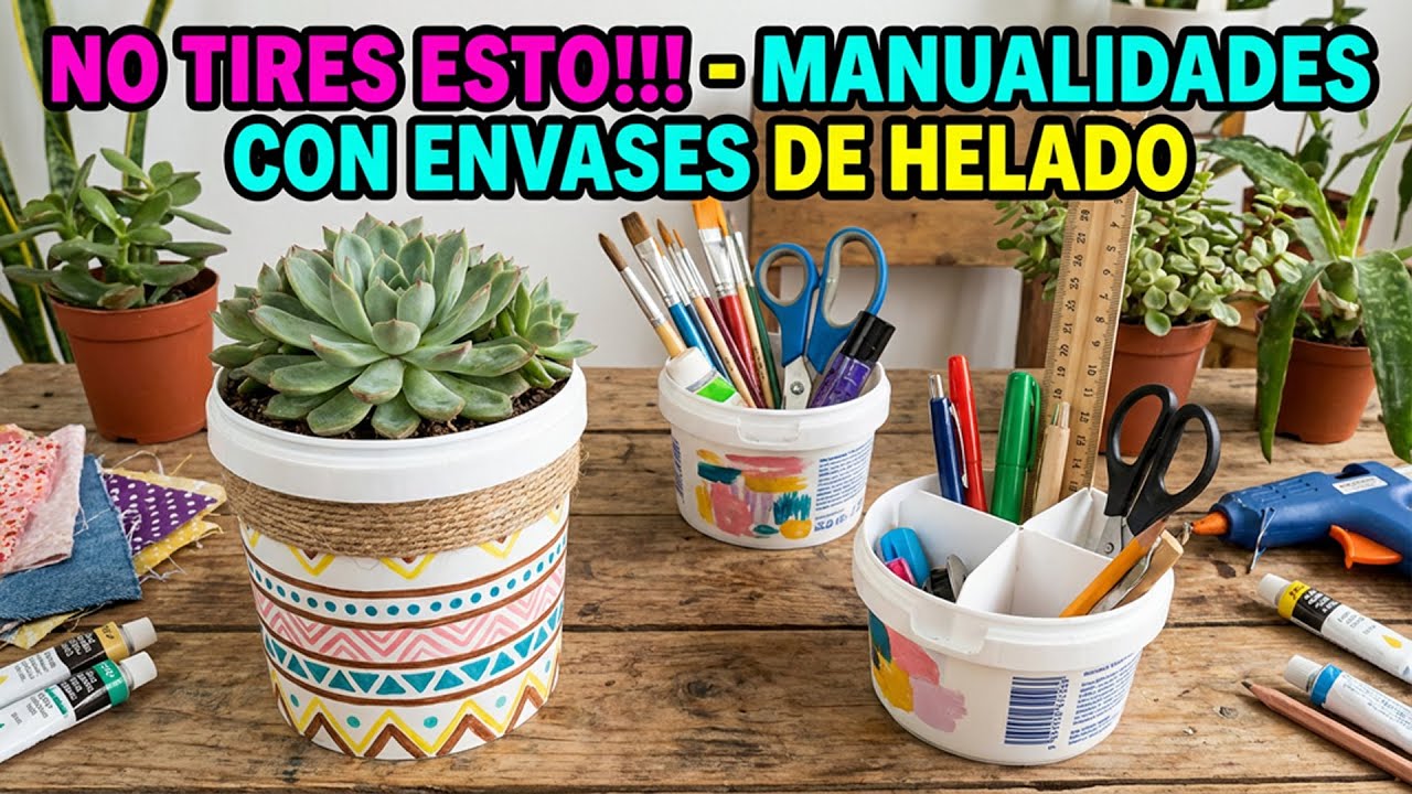 NO TIRES ESTO!!! - MANUALIDADES CON ENVASES DE HELADO QUE TIENES EN CASA