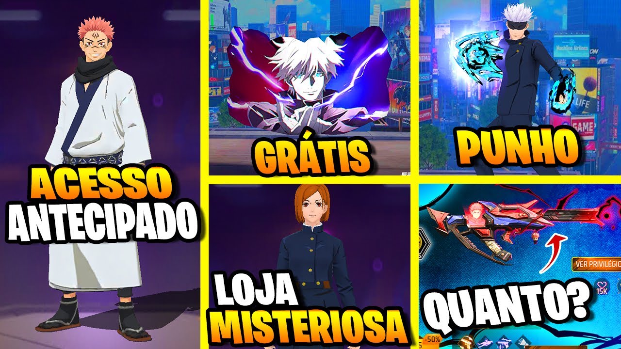 LOJA MISTERIOSA, GELO GR&Aacute;TIS, ACESSO ANTECIPADO SUKUNA, PUNHO DIVERGENTE, CALENDARIO SEMANAL FF