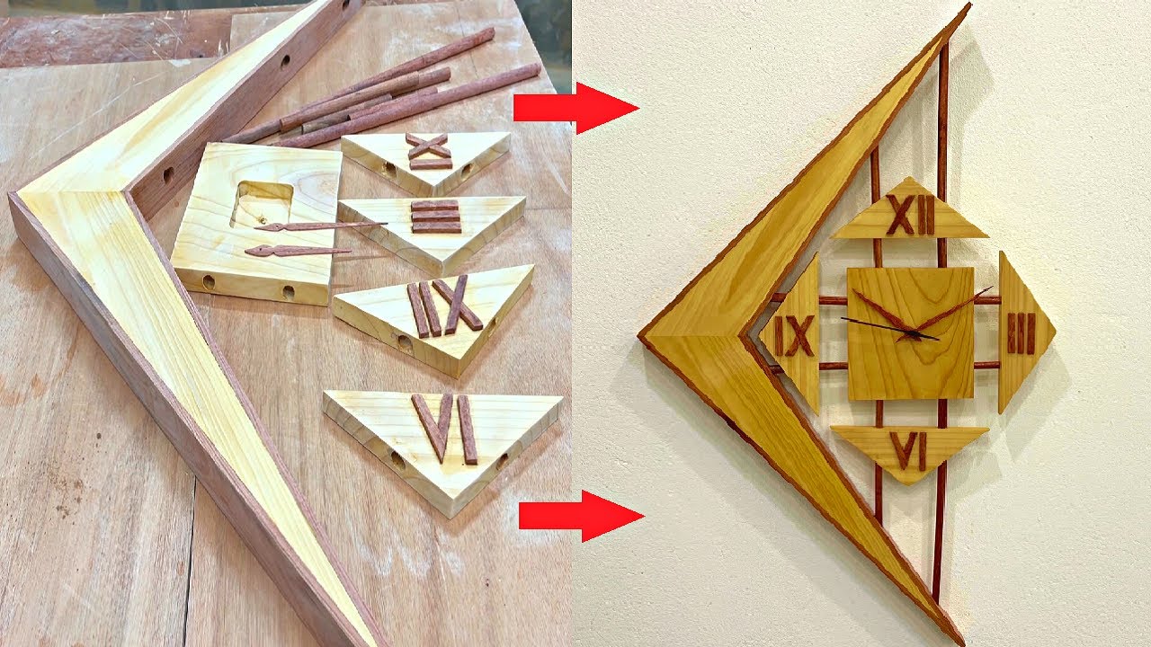 Amazing woodworking project - Design a modern style wall clock.