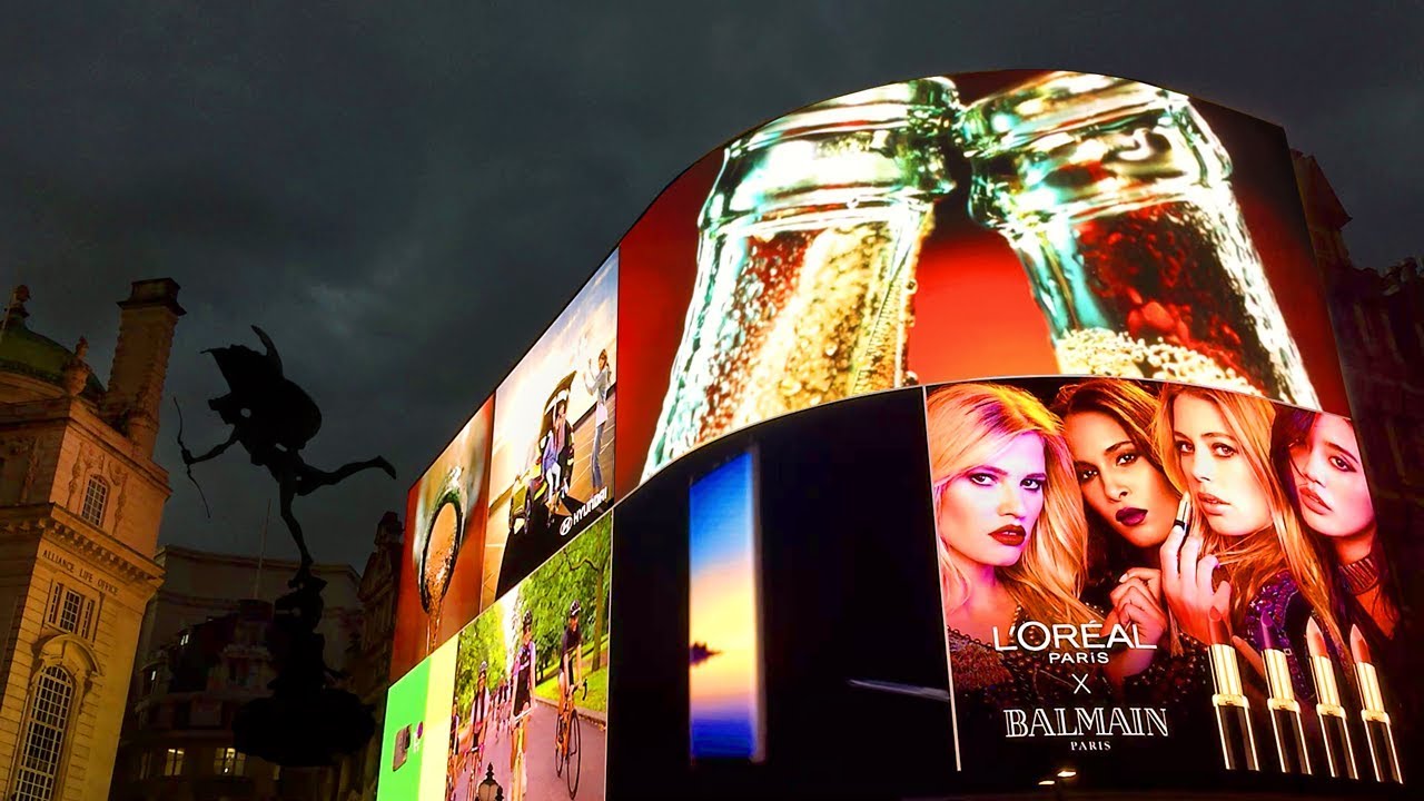 LONDON WALK | New Piccadilly Circus Lights - Day and Night | England