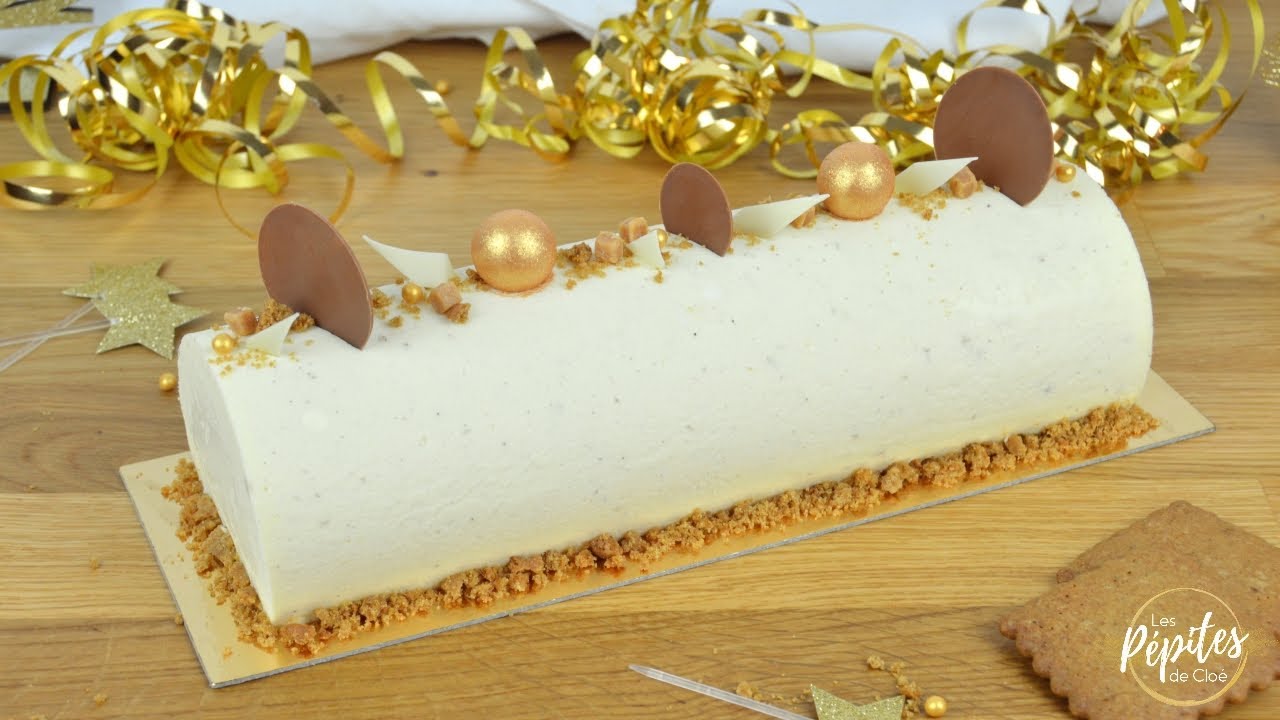 Recette Bûche Pommes Vanille Caramel et Spéculoos