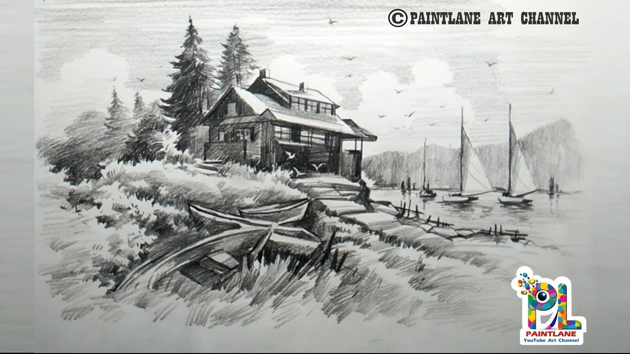 How to draw Pencil Shading Landscape | Pencil Art