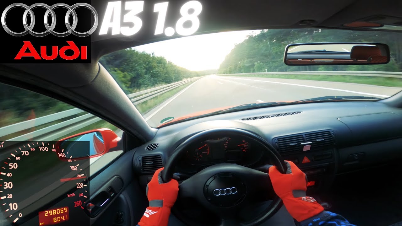 AUDI A3 1.8 8L TOP SPEED DRIVE ON GERMAN AUTOBAHN