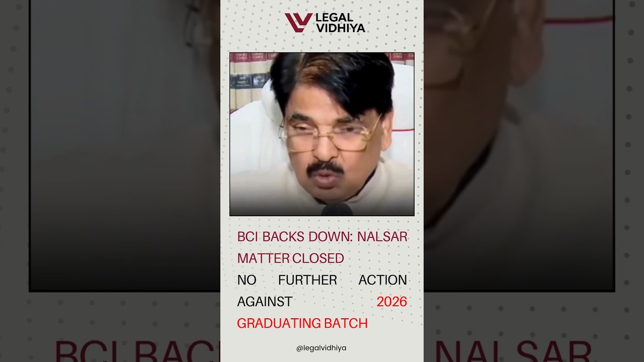 BCI steps down from the decision regarding NALSAR 2026 Student' batch. #law #breakingnews #advocate