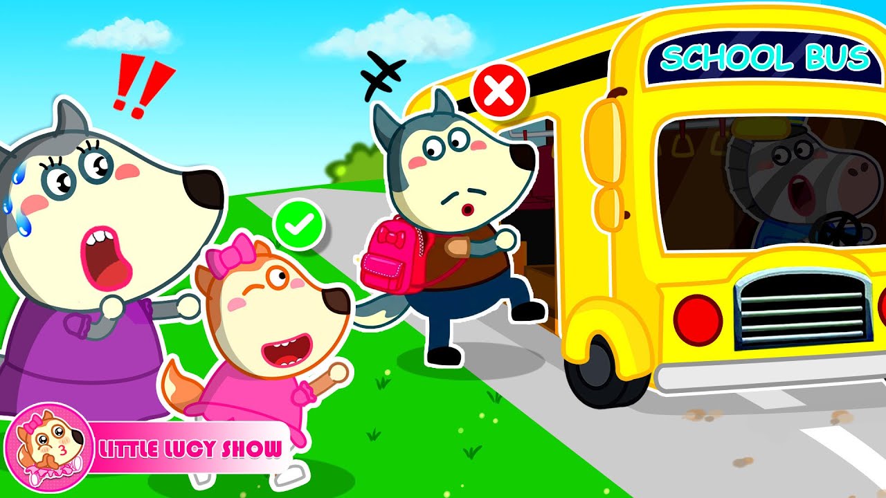 Little Lucy Show 🎀 Lucy's First Day of School - Dad Can’t Ride the School Bus 🎶 Toddler Stories