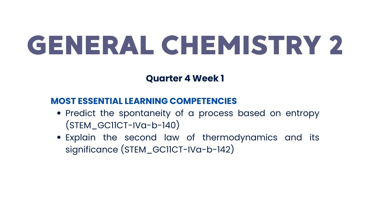 General Chemistry 2 || SHS Quarter 4 Week 1
