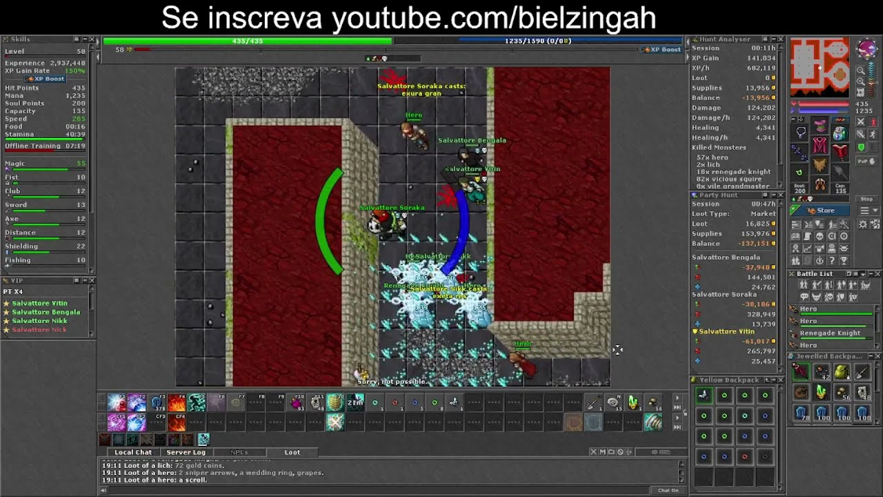Tibia - Javibra (Retro) Up x4 lvl 40 a 65+ /Com e upmaker