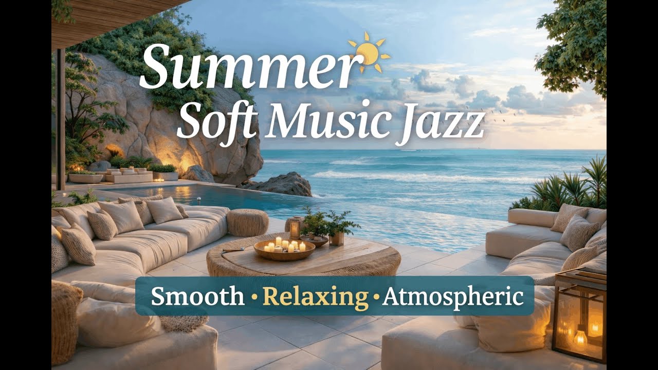 Seaside Cafe Jazz ☀️ Smooth Summer Jazz & Ocean Ambience for Work, Study, Relax