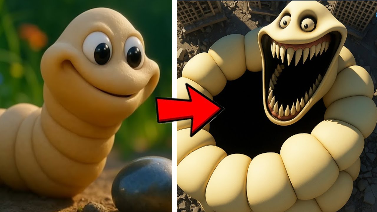 A TRISTE HISTÓRIA ORIGEM A MINHOCA FAMINTA HUNGRY WORM TRANSFORMAÇÃO dos ITALIAN BRAINROT