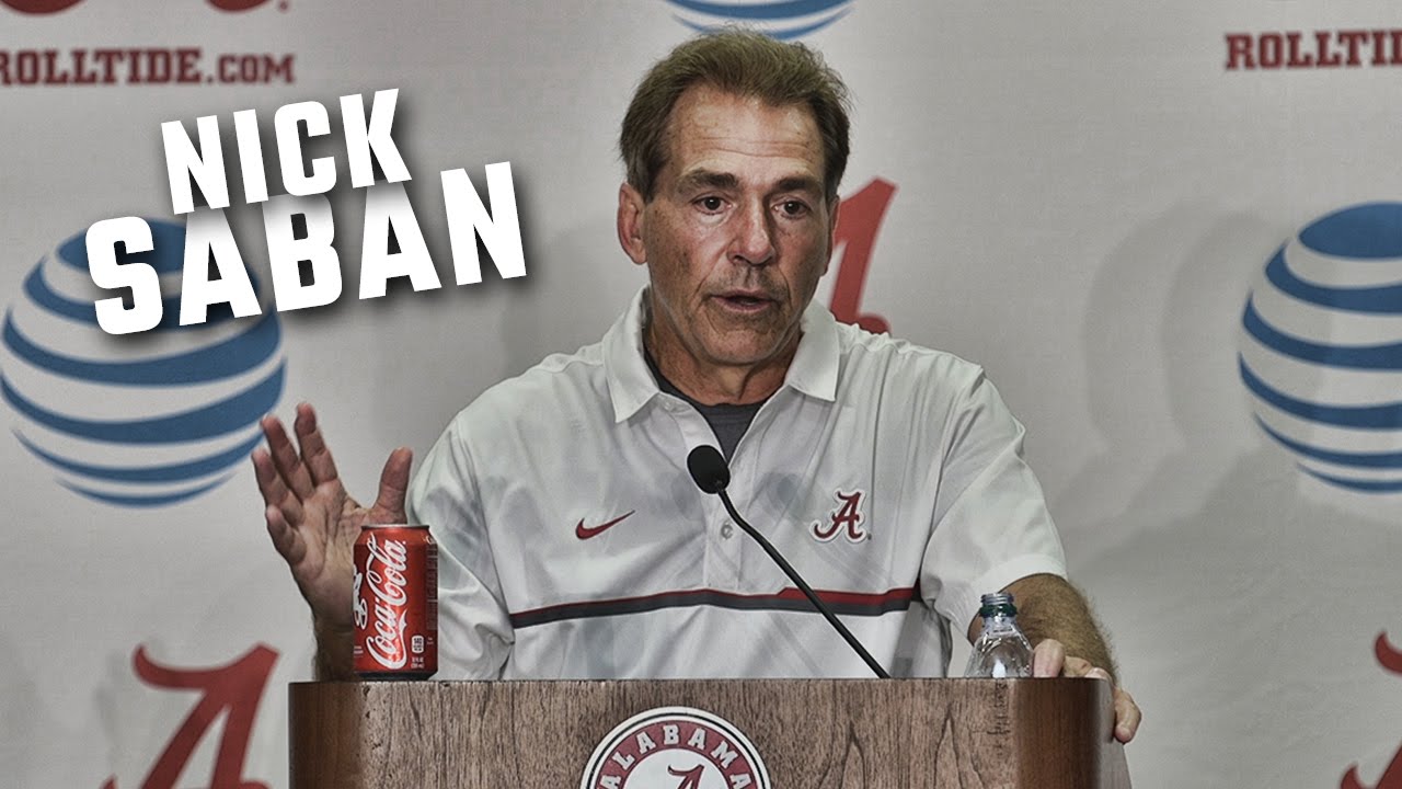 Nick Saban speaks to the media after Alabama's 38-10 win over WKU
