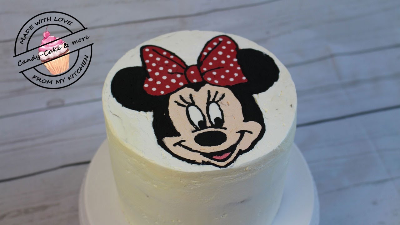 Minnie Mouse Torte I Buttercreme Transfer Methode I Motivtorte I Tutorial