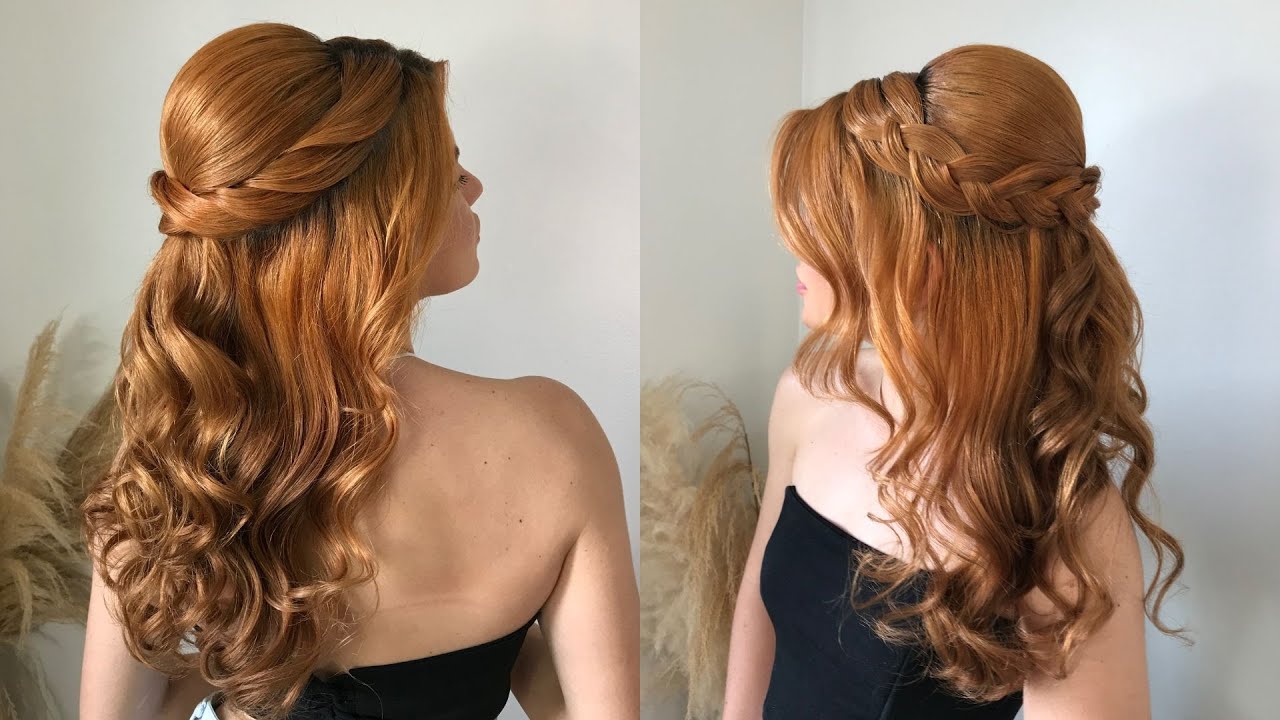 PENTEADO SEMIPRESO COM TRANÇA E TORCIDO l peinado l updo hairstyle