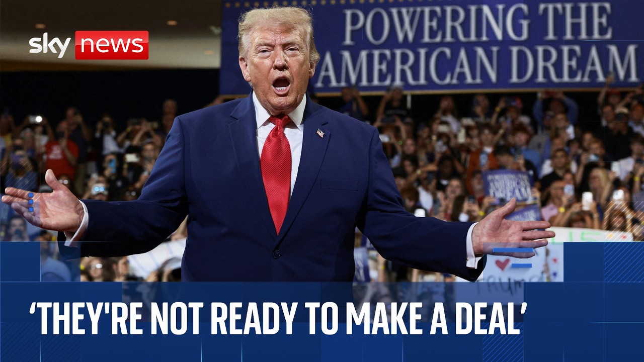 US President Donald Trump delivers speech