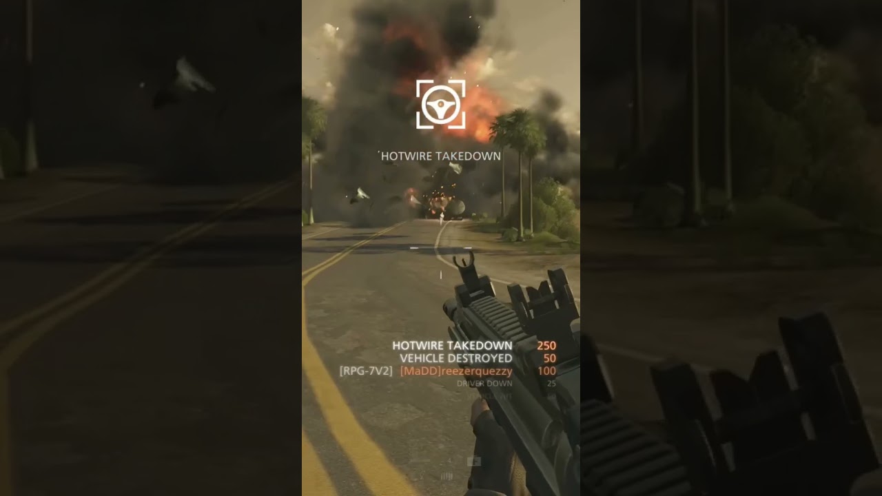 RPG-7V2 blows up hot wired tanker truck at a crazy distance | Battlefield Hardline #shorts