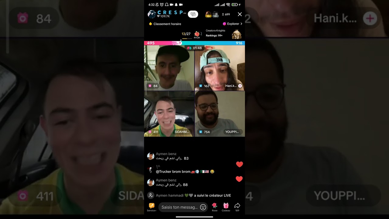 لايف كريسبو و لقمارجي و Youpi  تشبع ضحك 😂