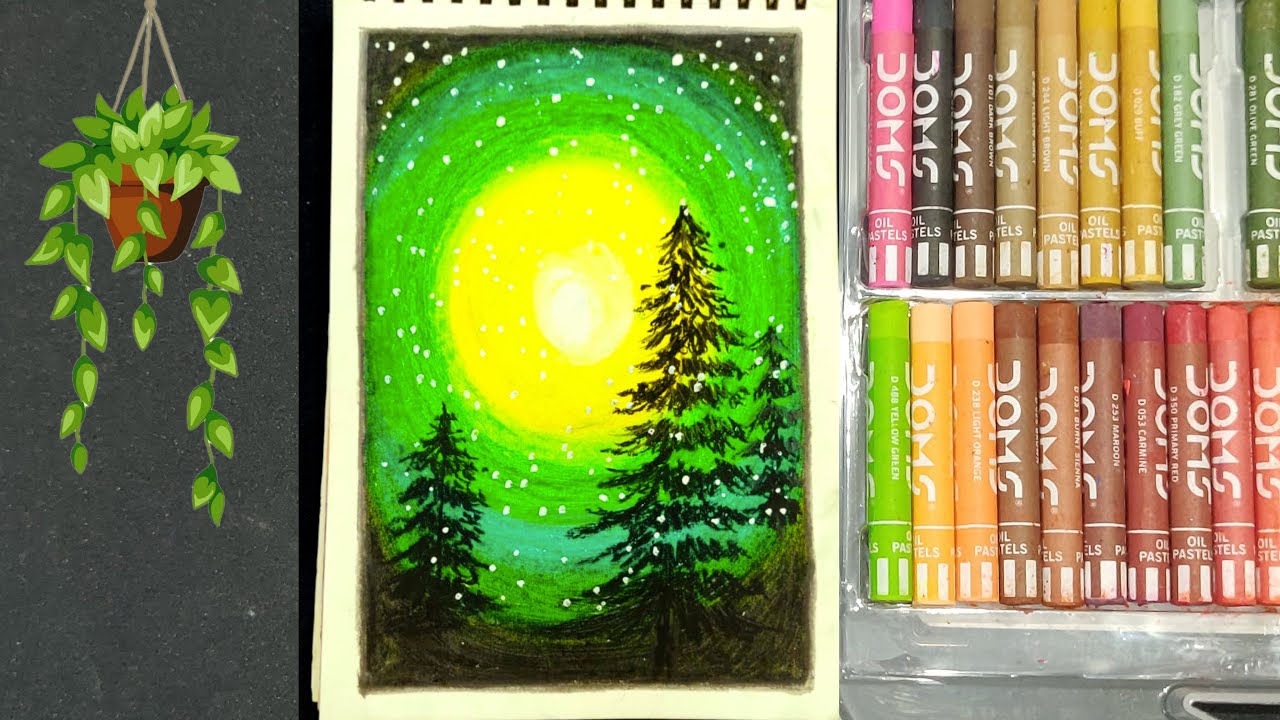 “Beautiful Moonlight Night Drawing | Calm & Relaxing Scenery”| Step-by-Step Peaceful art 🖼️ 😍❤️