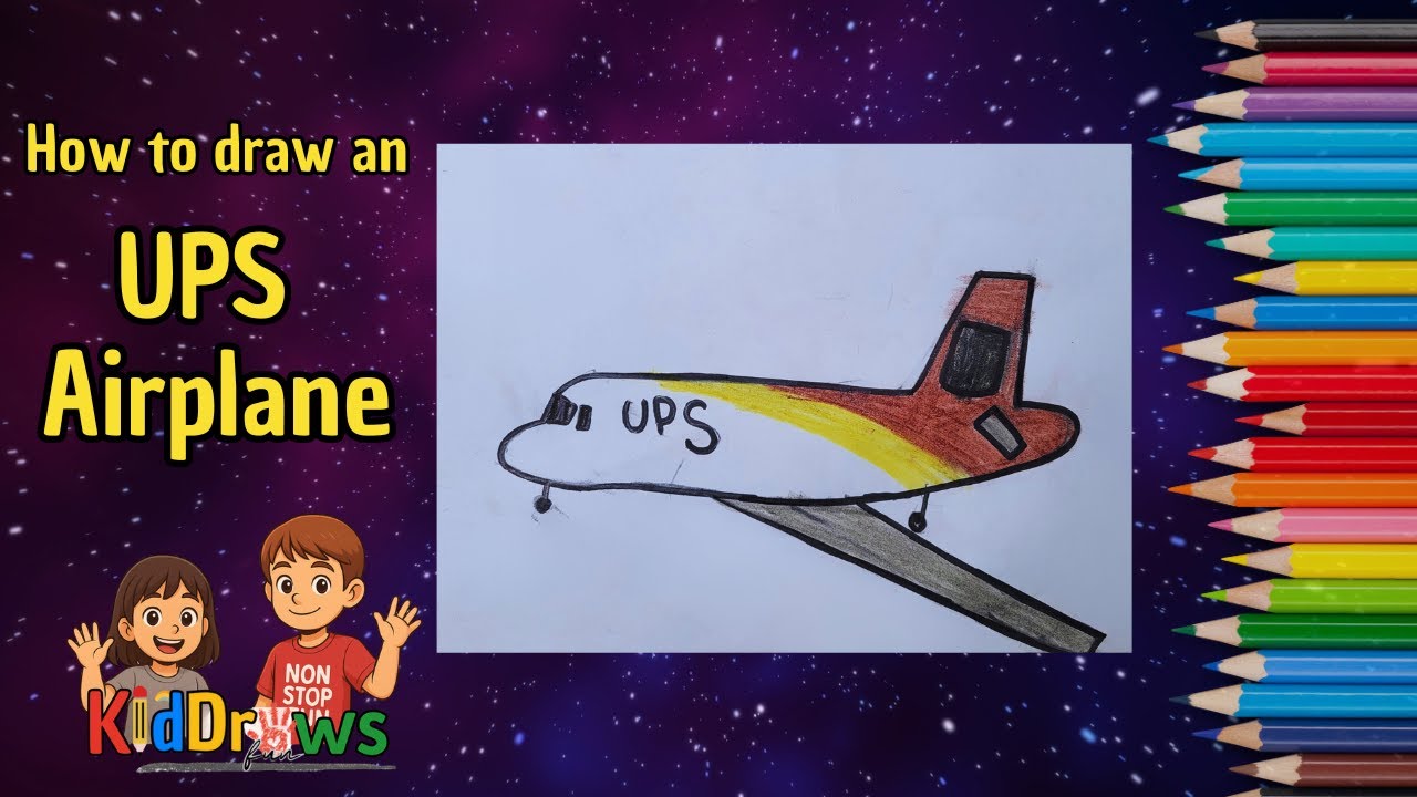 UPS airplane / How to draw an UPS airplane / airline/Shipping airplane / airplane /UPS airplane draw