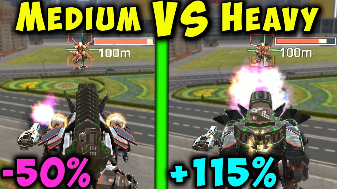 Medium VS Heavy Weapons Detailed Test Comparison Gameplay War Robots WR