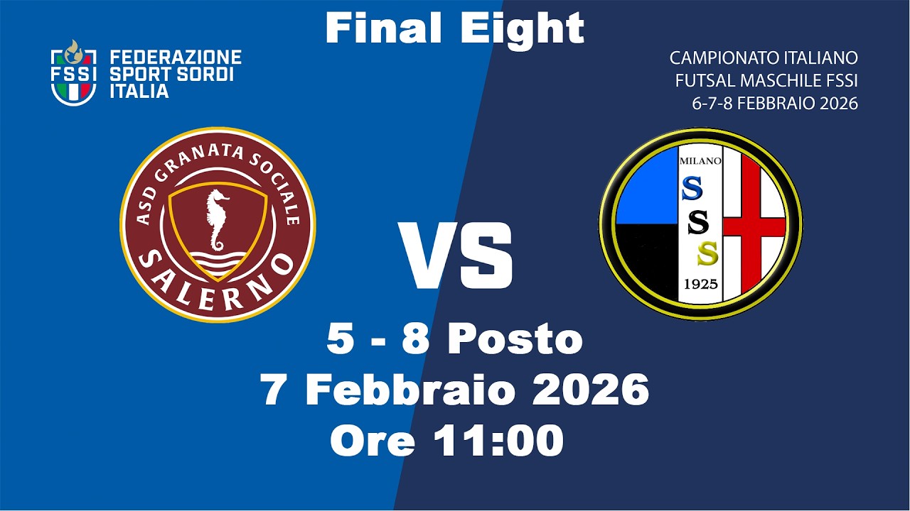 ore 11:00 5 - 8 Posto Granata Sociale Salerno ASD - SSS Milano ASD