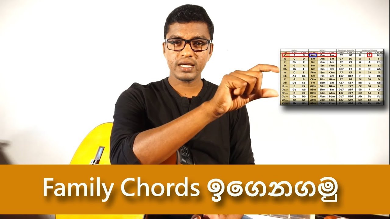 Sinhala Guitar Lessons -Lesson #17-Family Chords(කෝඩ් පවුල ඉගෙනගමු )