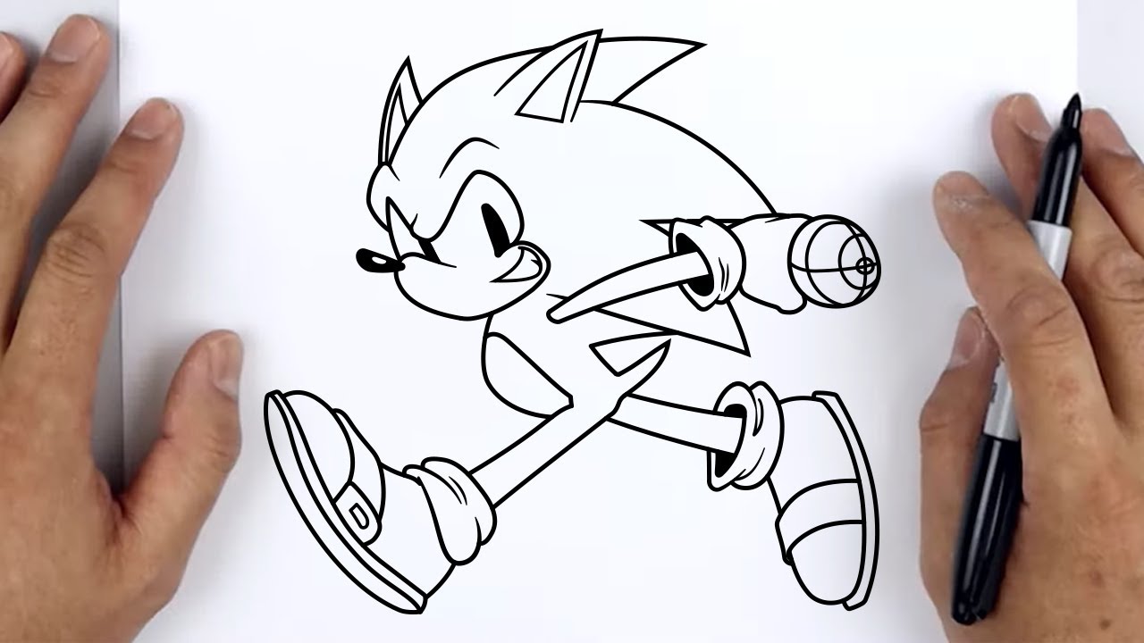 HOW TO DRAW SONIC RUNNING | Friday Night Funkin (FNF) - Easy Step By Step Tutorial For Beginners