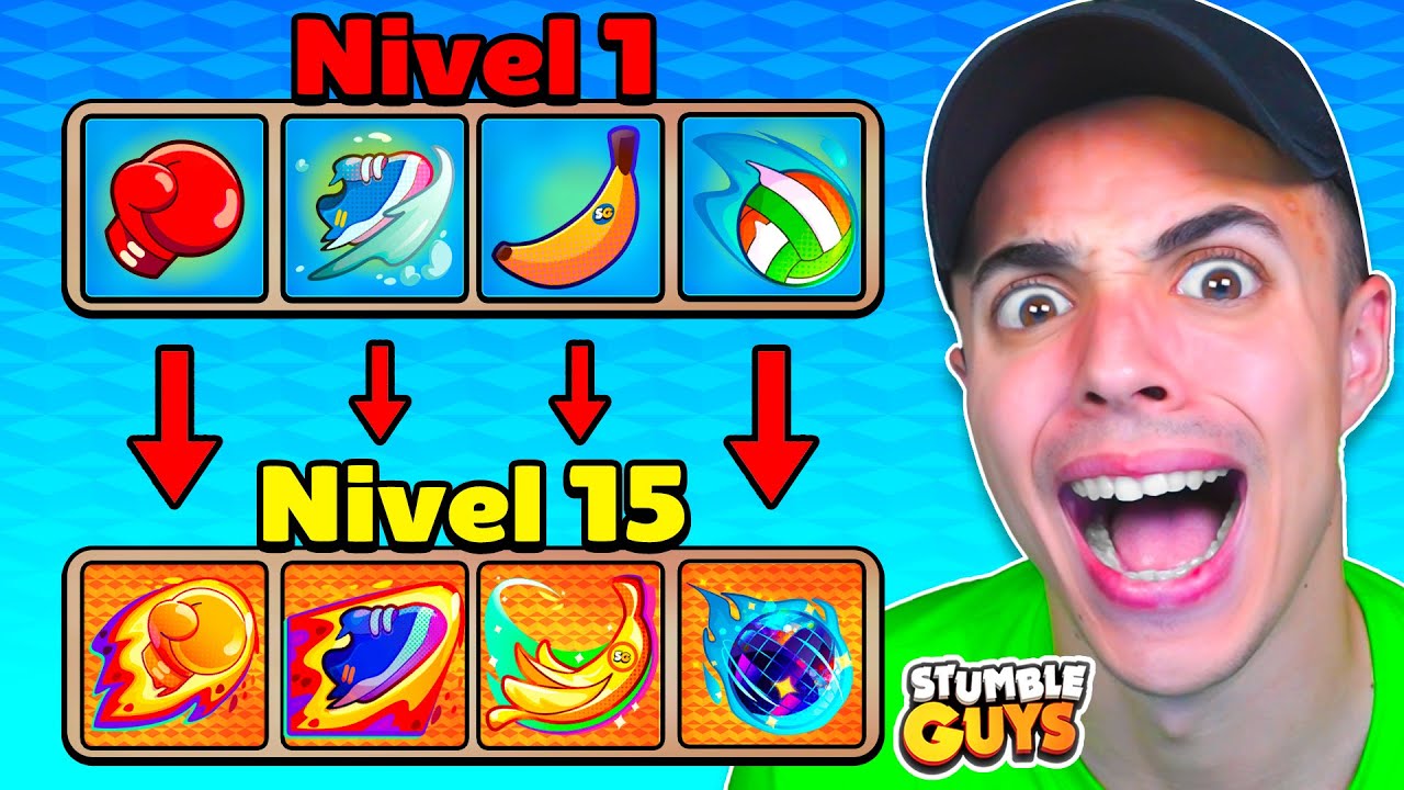 MEJORÉ TODOS los EMOTES ESPECIALES a NIVEL 15! 😱 STUMBLE GUYS