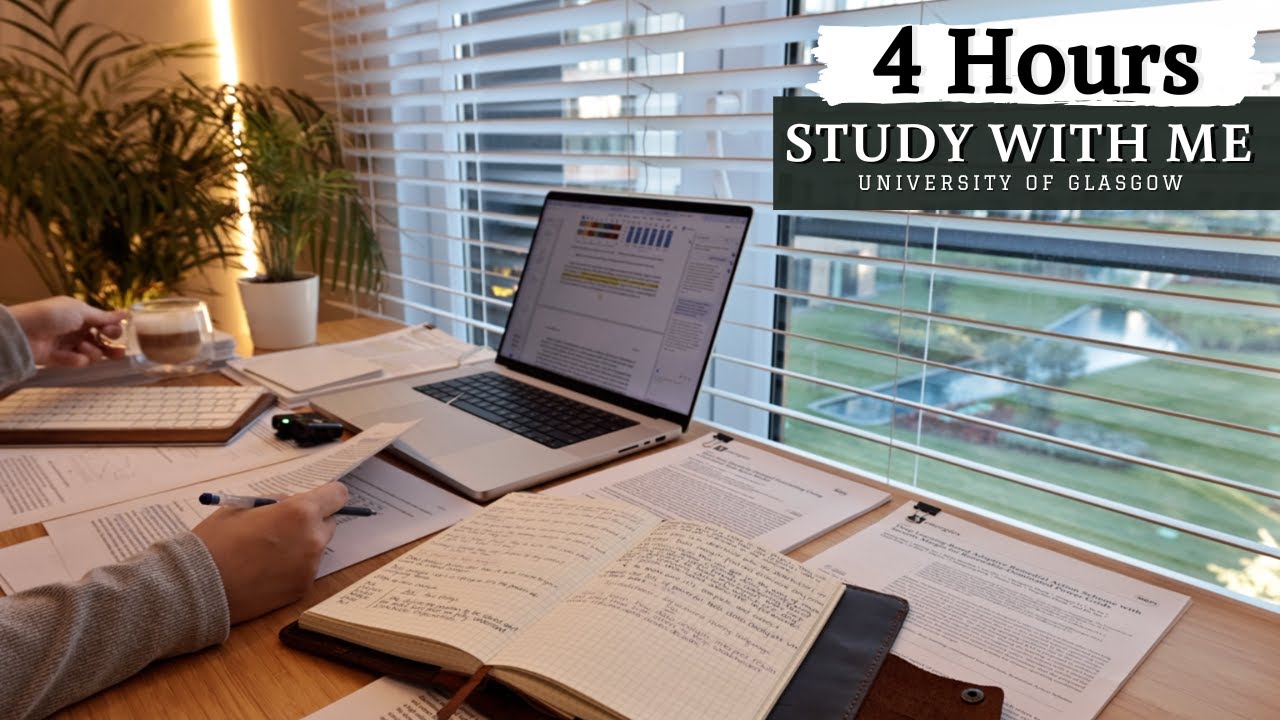 4 Hour Deep Focus Study With Me | No Music, Background Noise, Realistic Breaks