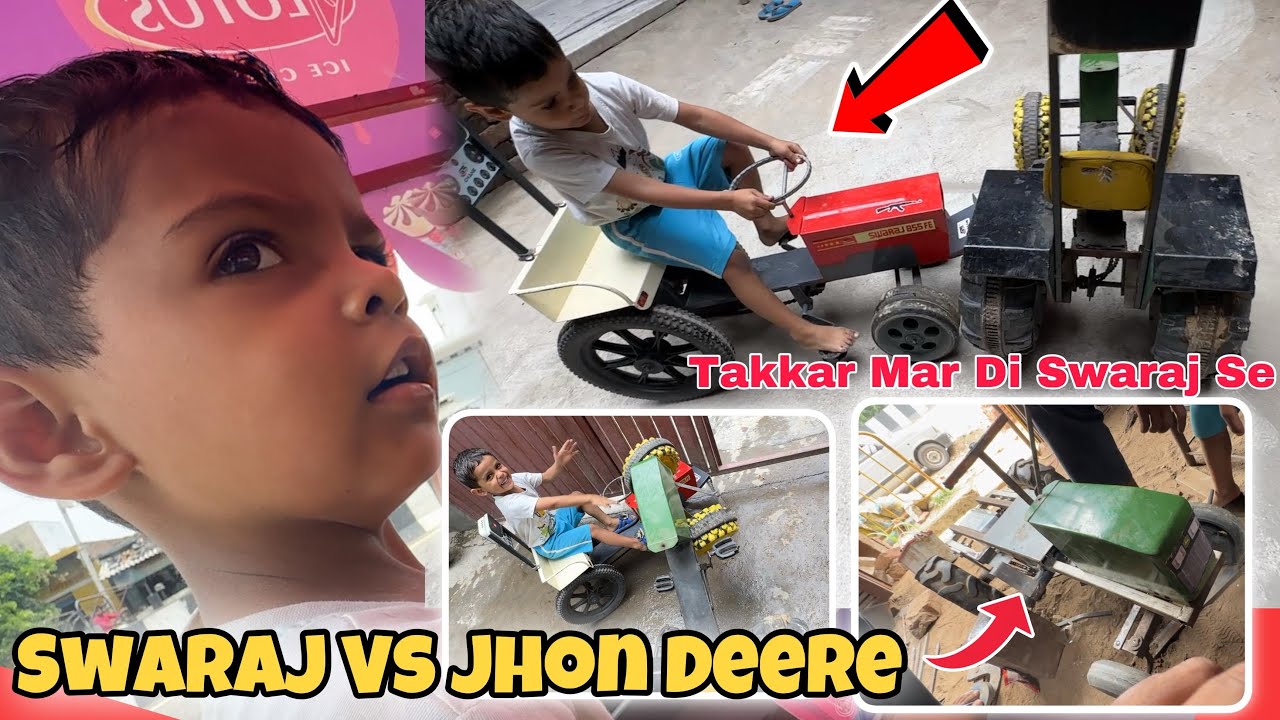Swaraj Se Jhon Deere Ko Thok Diya Galli Me😱 Vihu Ko Battery Mil Gyi Tractor for Kids