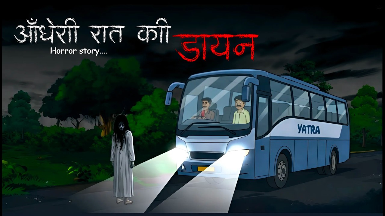 अंधेरी रात की डायन | हिंदी डरावनी कहानी | Scary Animated Story