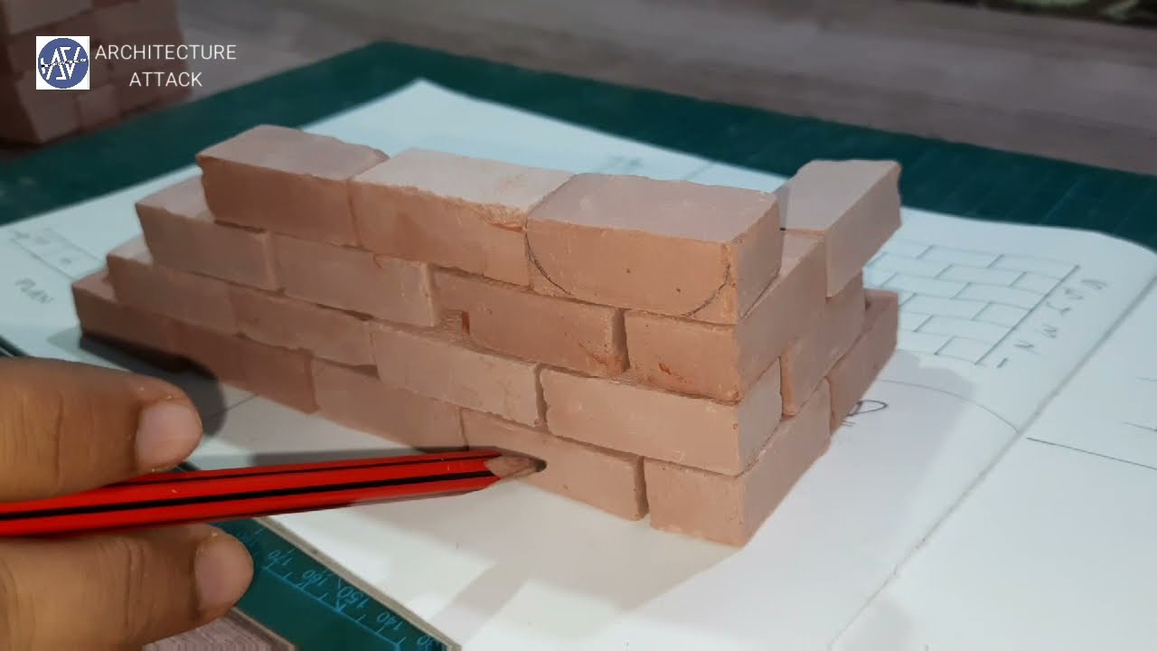 Stretcher bond in hindi | Stretcher bond brickwork with mini Bricks | Architecture Attack