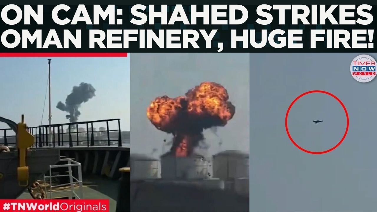 WATCH: Exact Moment Iranian Drone Hits Oman Fuel Tank At Port of Salalah | World News