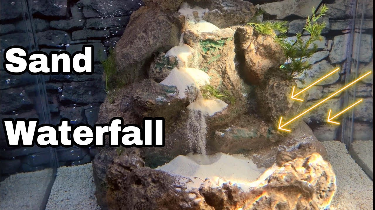 Setting up a sand waterfall, and working on the saltwater aquarium