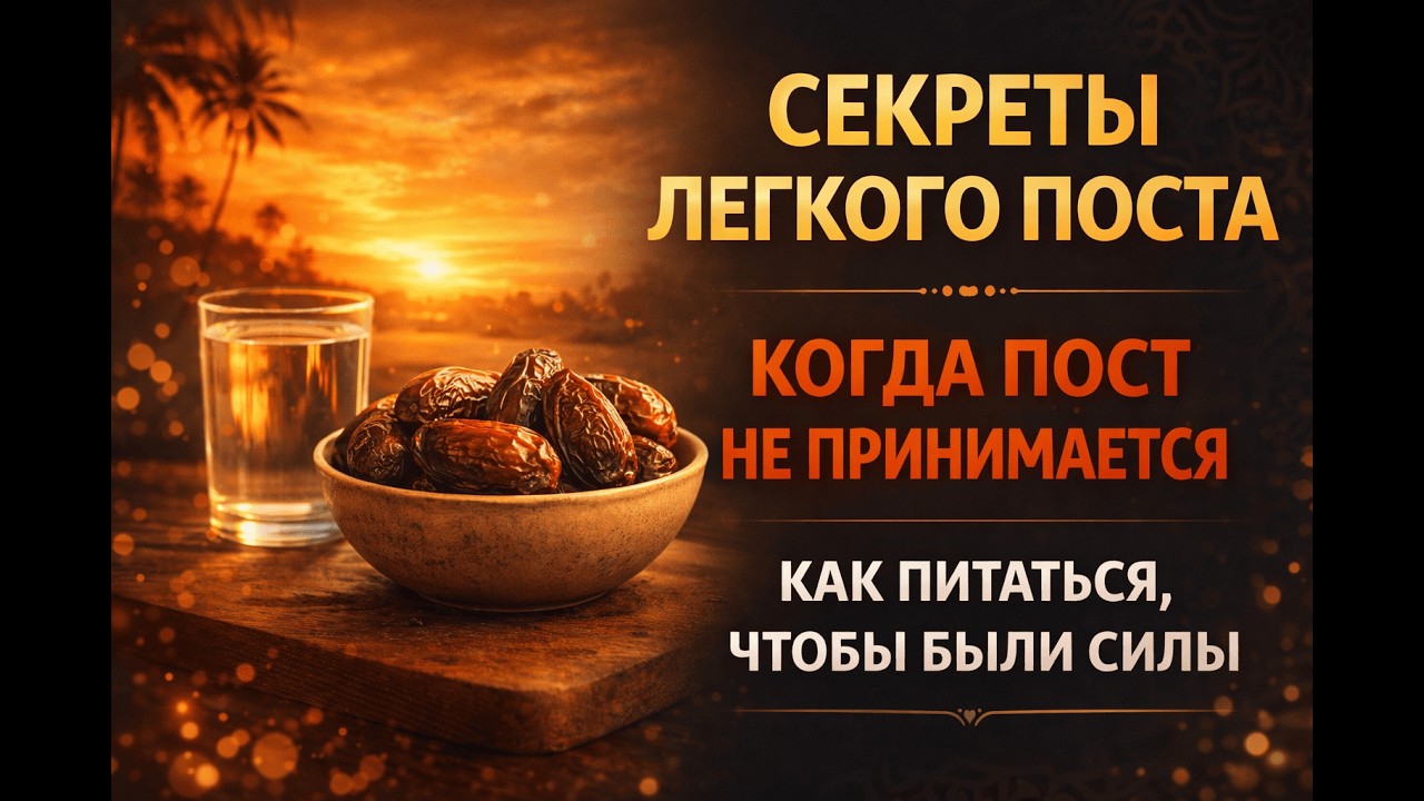 Всё о посте в Рамадан. Главные хадисы в одном видео