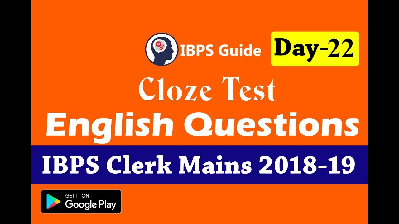 IBPS Clerk Mains - English Preparation 2018-19 (Day-22) | New Pattern Cloze Test
