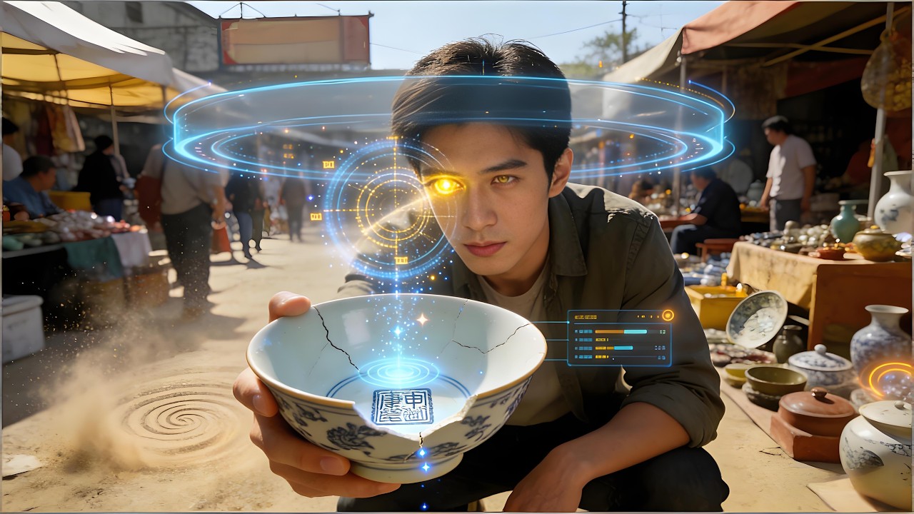 我帶着家傳玉石穿越到了公元2000年！現在我能看穿一切！⏳👁️