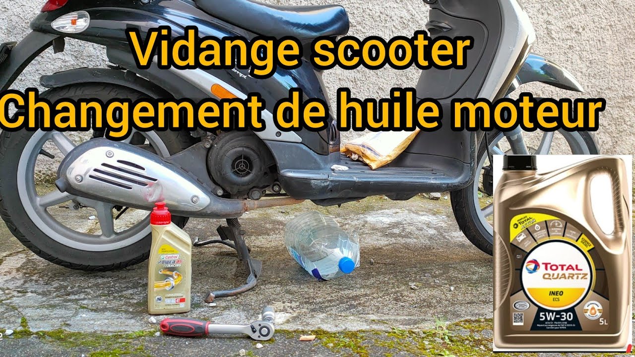 vidange scooter Piaggio liberty et fly.... changement huile moteur TAP PAR ÉTAPE très facile