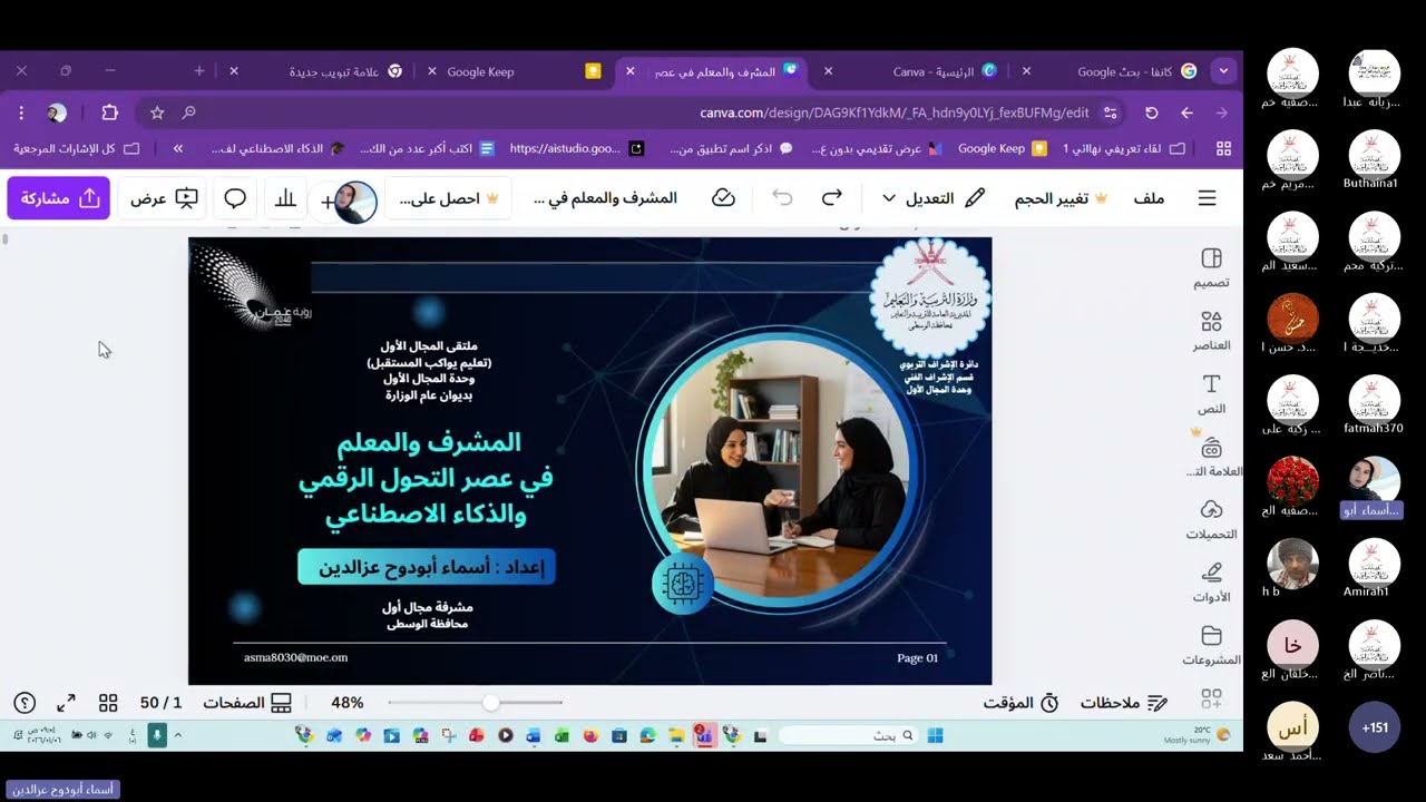 ورقة الأستاذة أسماء ابو دوح في ملتقى المجال الأول يناير 2026