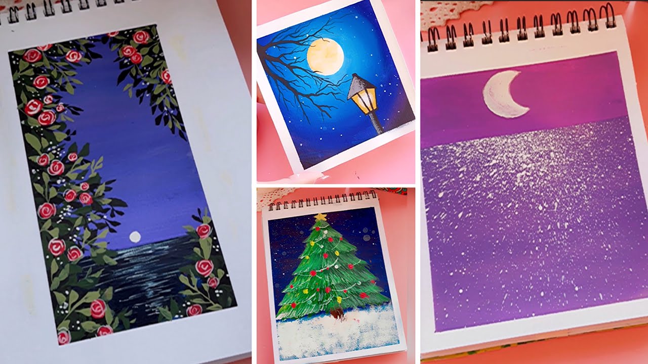 Beautiful Art That Will Help You Relax | Christmas Painting | Moonlight painting / Incredible Talent