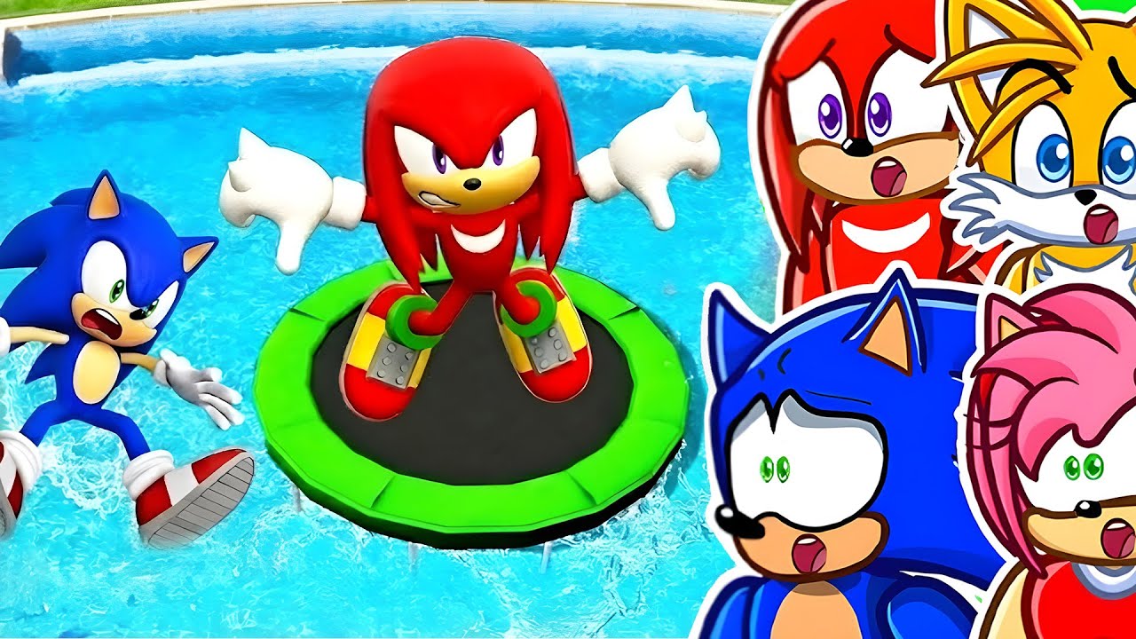 KNUCKLES vs GIANT TRAMPOLINE!