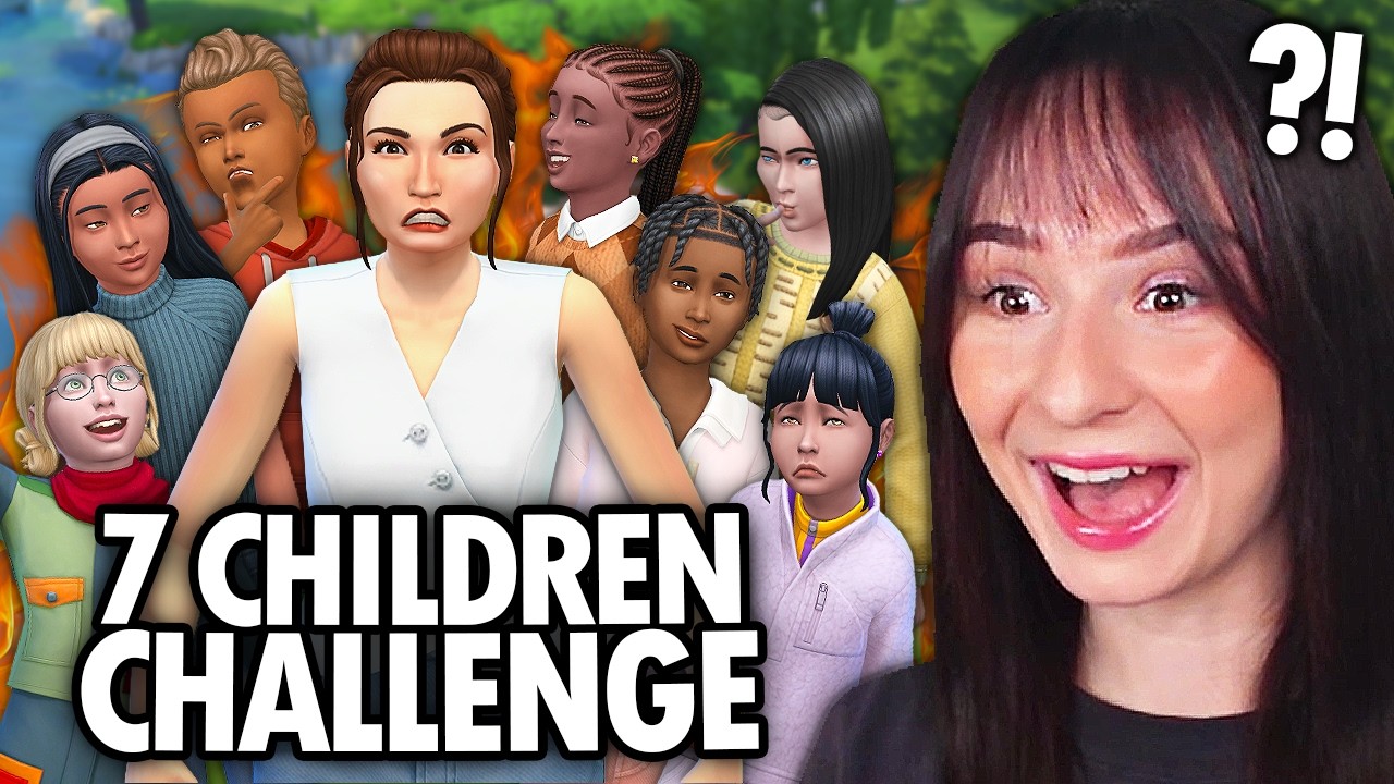 I've raised 7 CHILDREN at once challenge in The Sims 4