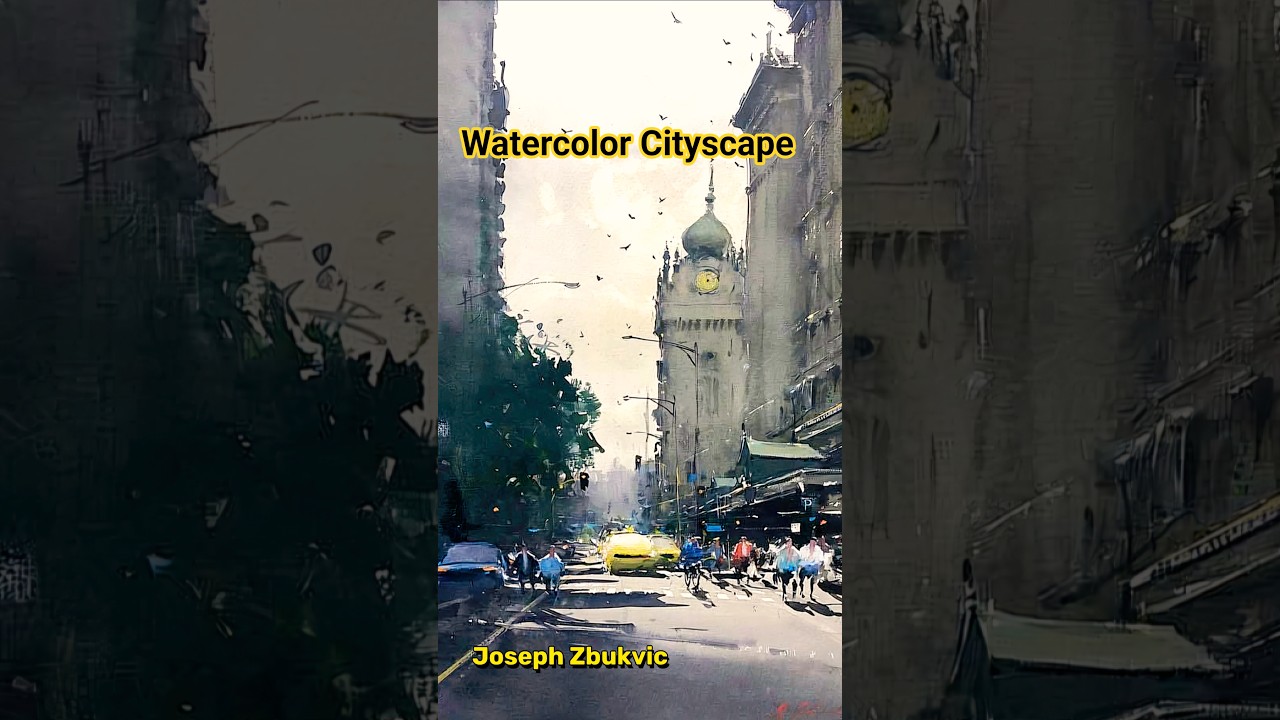 Mastering Light & Shadow | Cityscape Paintings by Joseph Zbukvic - Slideshow #painting #watercolor
